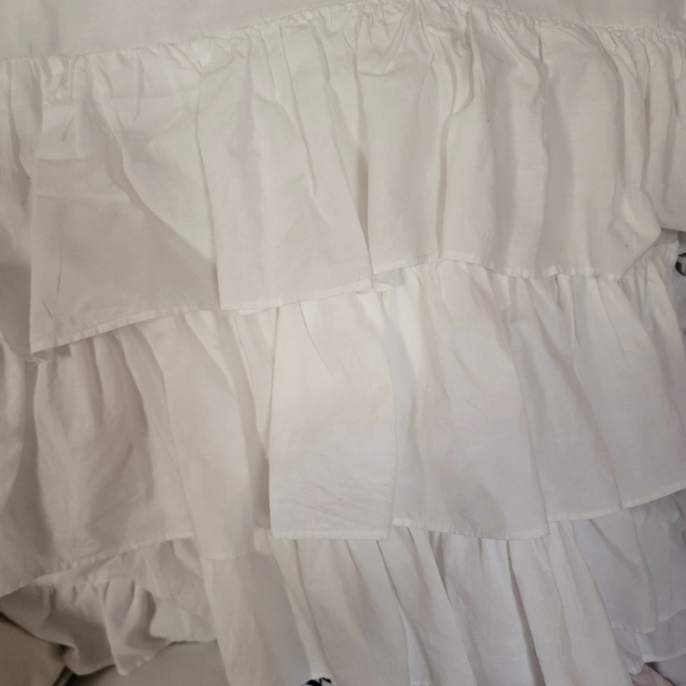 Pottery Barn White Ruffle Crib Skirt